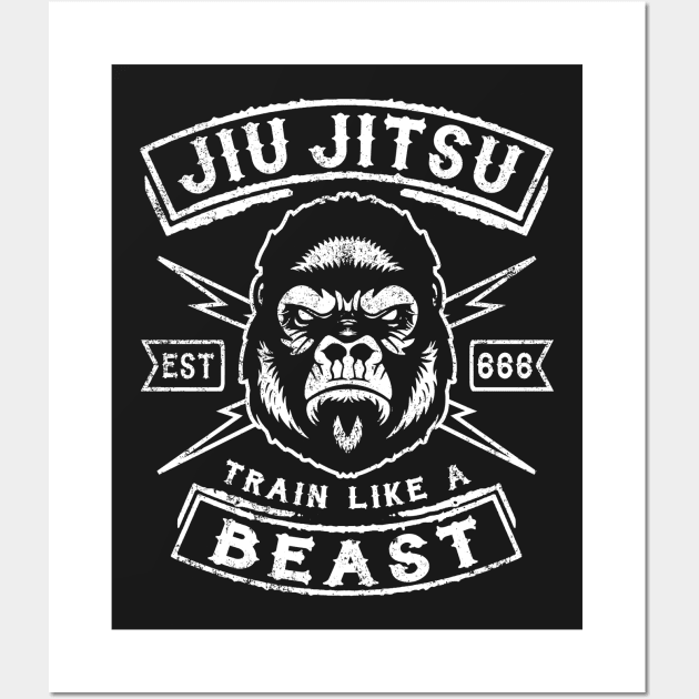 JIU JITSU - TRAIN LIKE A BEAST Wall Art by Tshirt Samurai